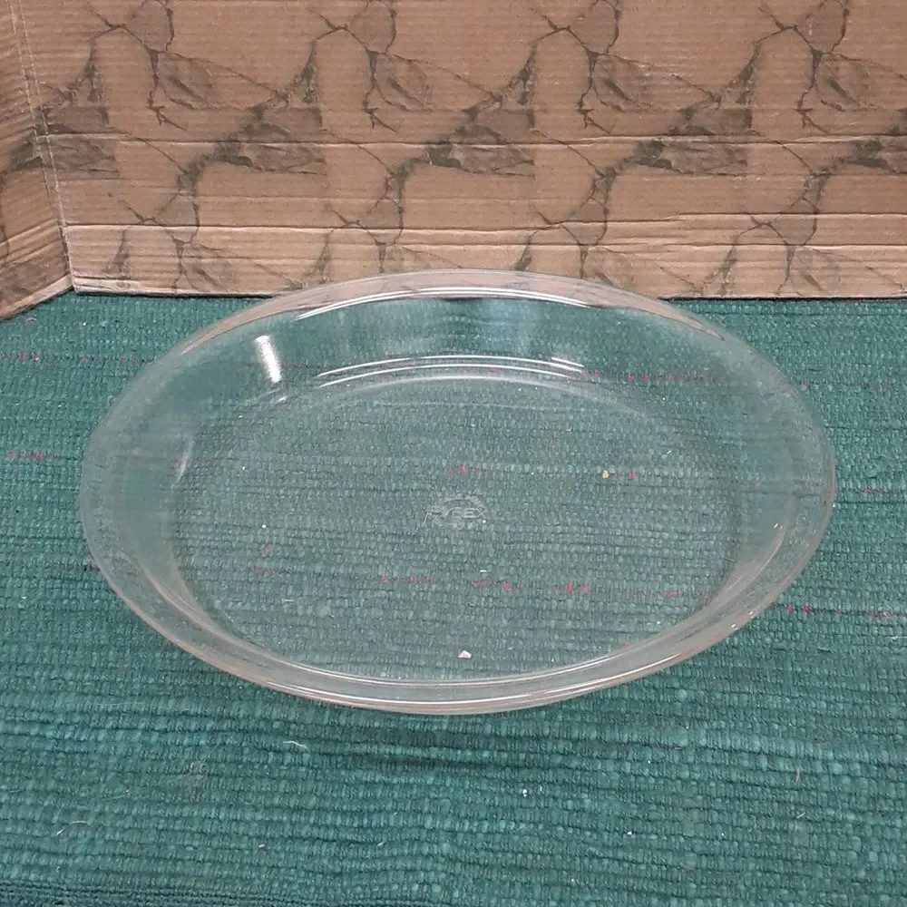 PYREX 210 Clear Glass Pie Dish 10 In Plate Dish Bakeware USA VTG